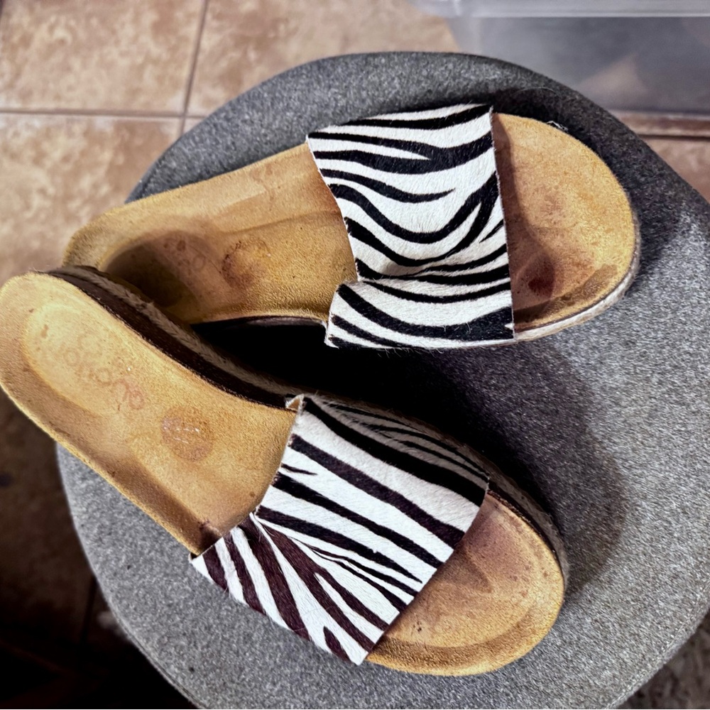Black and White Zebra Print Sandals